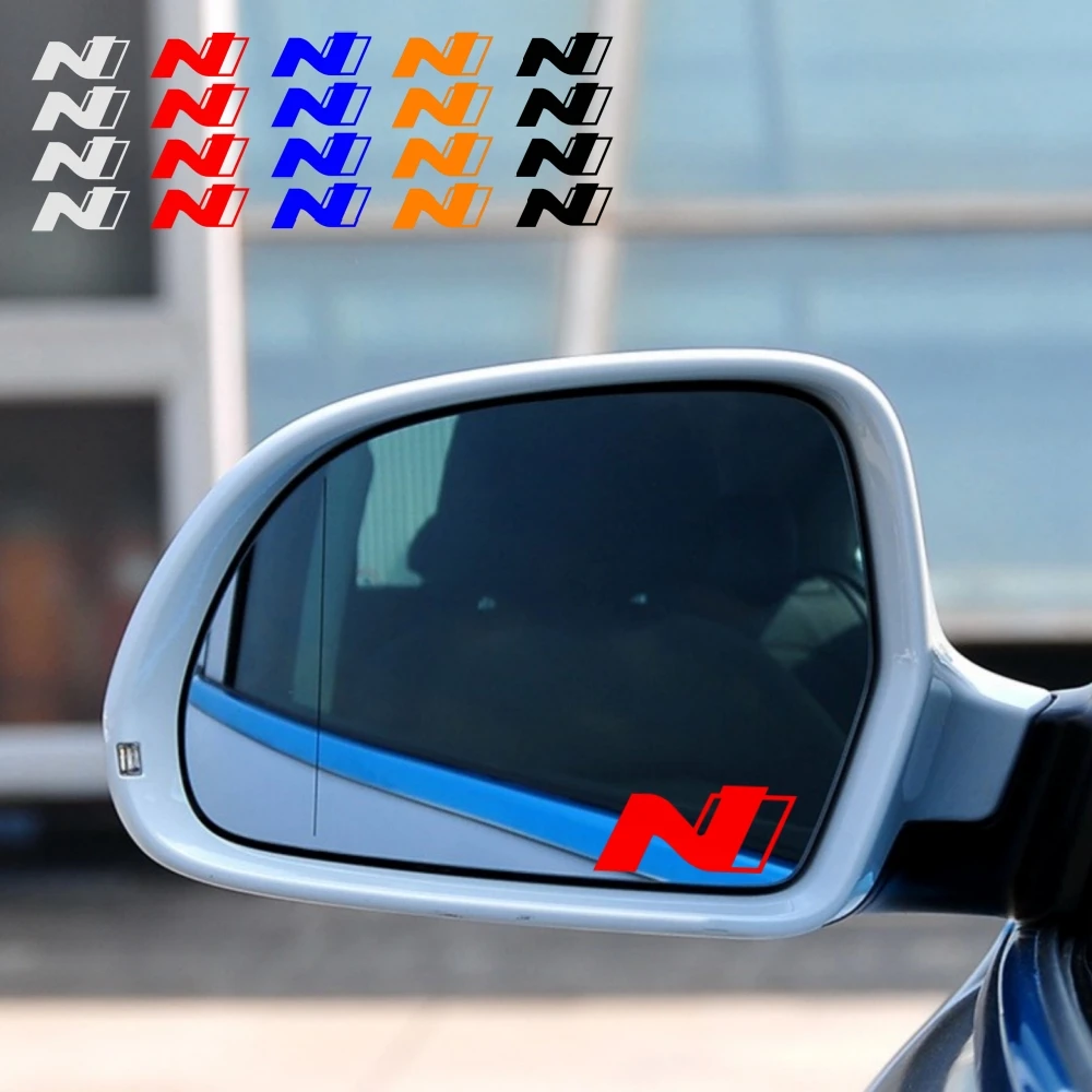 4pcs For Hyundai i30 i20 i10 IX35 Tucson Elantra Veloster Sonata palisade N Line Car Rearview Mirror Sticker