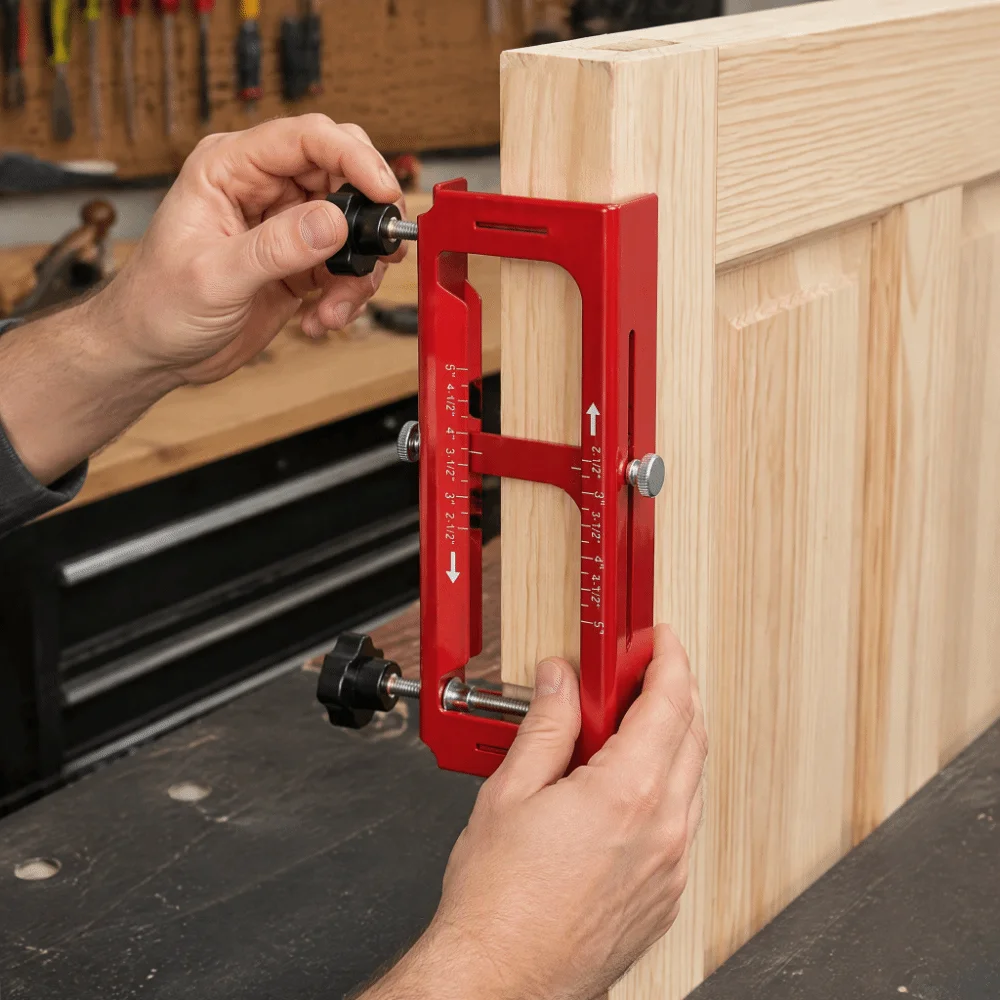 Combination Hinge Drilling Fixture Stable All-in-One Door Hinge Mortising Jig Adjustable DIY Door Hinge Routing Jig Carpenters
