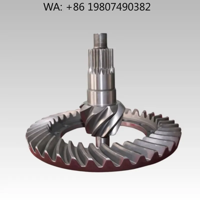 ISO9001 Certified Gleason Spiral Bevel Gear Set, Forged Hardened Tooth Mining Gear, High Precision Heavy Load Industrial Transmi