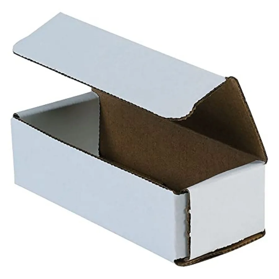 

White Corrugated Cardboard Mailing Boxes 14 x 4 x 2 Inches Pack of 50 Crush-Proof For Shipping Mailing and Storing