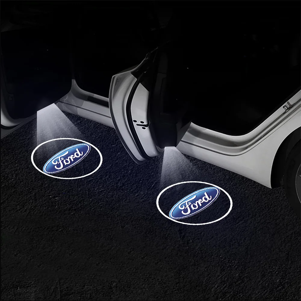 Car Door Emblem Light Welcome Lamp Wireless Laser Projector Auto Decoration LED For Ford Mustang Focus 2 3 4 Mondeo Fiesta Ghia