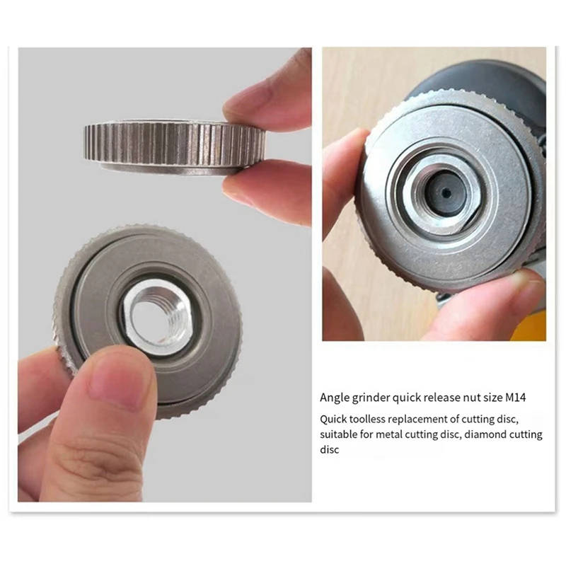 M14 موضوع زاوية طاحونة الذاتي قفل الضغط لوحة زاوية طاحونة الإفراج السريع شفة الجوز لقط السلطة تشاك