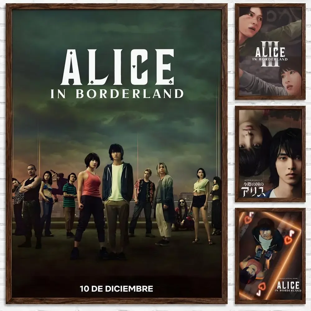 Dark Survival Thriller TV Series Alice In Borderland Poster Self‑Adhesive Waterproof Poster Sticker Wall Art Home Decor