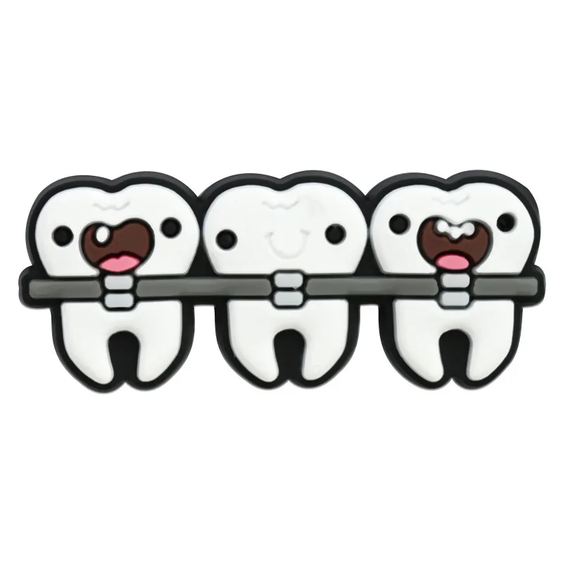 20Pcs Teeth Protection Series Shoe Charms For DIY Premium Quality Charms Shoe Decoration Accessories Bubble Slides Sandals