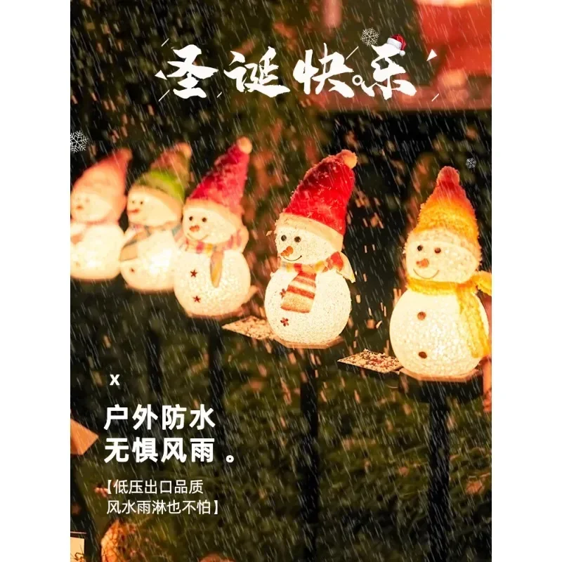 Christmas led lights snowman outdoor solar lawn courtyard floor decoration lights balcony scene arrangement