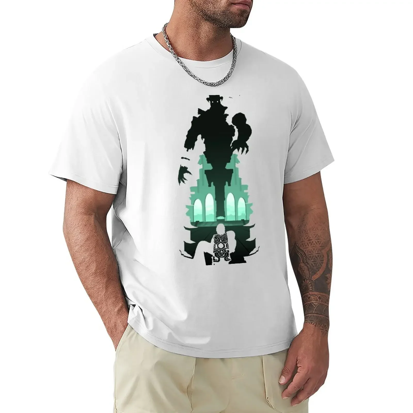 Shadow of the Colossus - Malus silhouette T-Shirt anime clothes blanks t shirt men