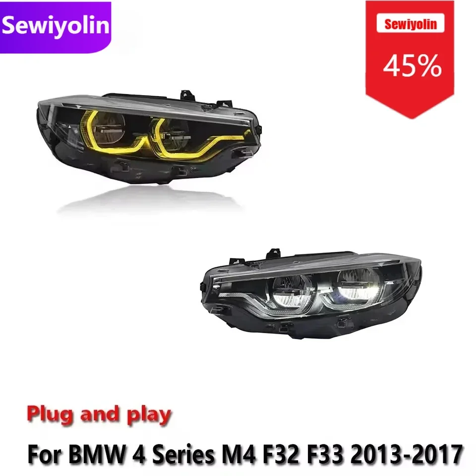 

Автомобильные светодиодные фары DRL в сборе для BMW 4 серии M4 F32 F33 2013-2017, автоматические противотуманные фары DRL, стоп-сигналы поворота, заглушка и