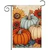 Fall Pumpkin Garden Flag 12x18 Inch Double Sided Welcome Yard Outdoor Flag jjp