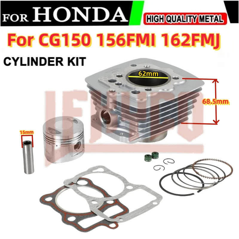 Motorcycle 62mm Engine Parts Cylinder Kit 150CC Big Bore Motor for Honda ZongShen CG125 CG150 GY150 156FMI 162FMJ ATV Motoblock