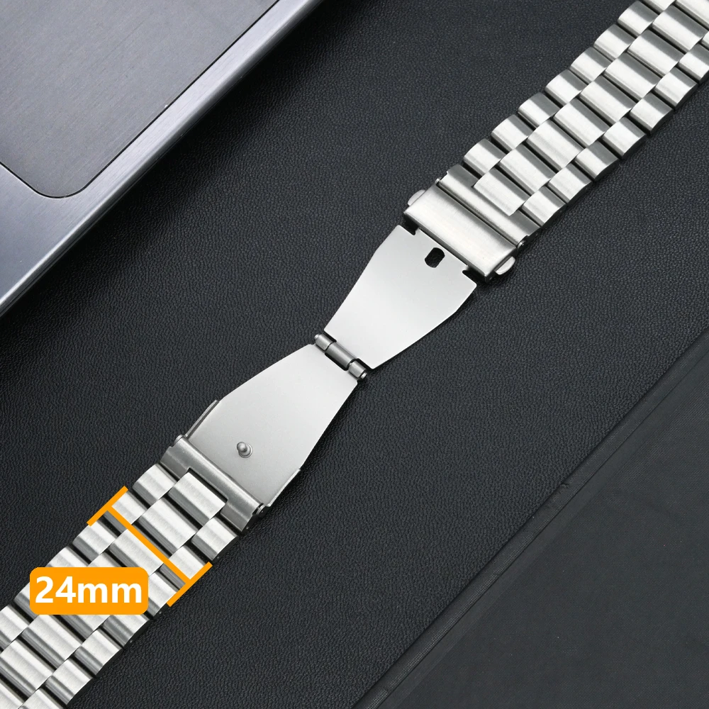 سوار من الفولاذ المقاوم للصدأ بدون فجوات لساعة سامسونج جالاكسي الترا 47 ملم حزام معدني فاخر لساعة جالاكسي سوار نهاية منحني للغاية