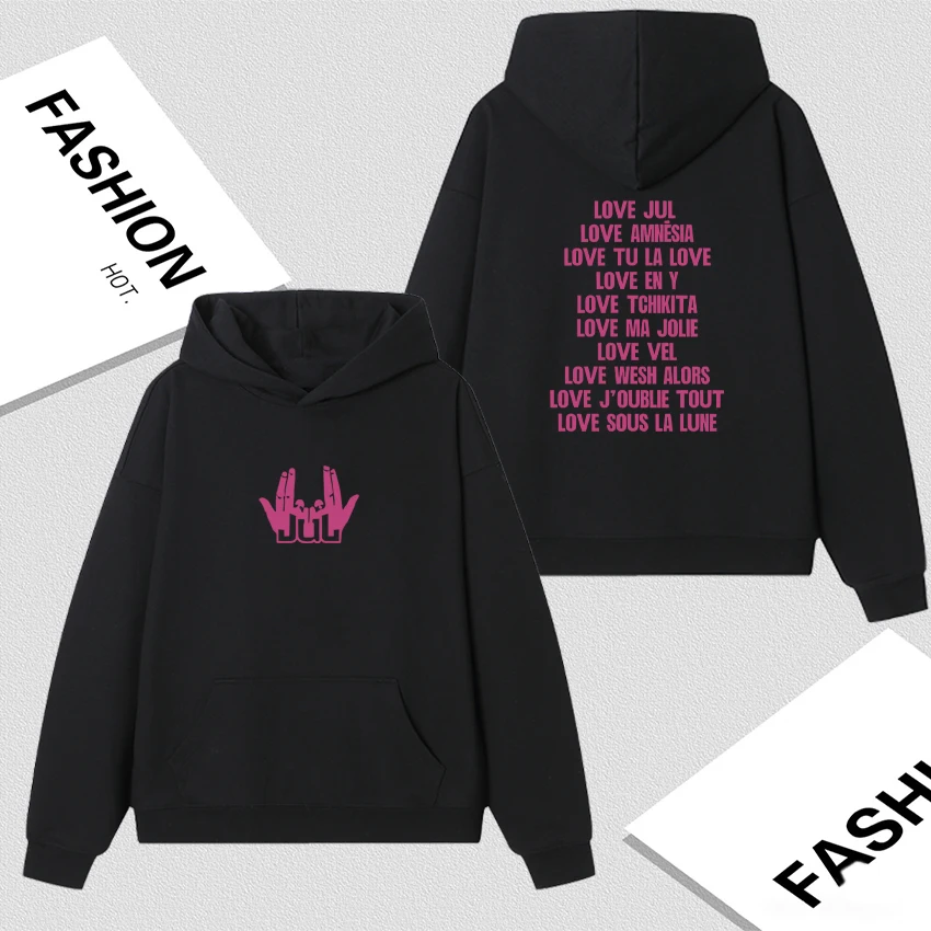 

Fashion Rapper Jul Fashion Letters Double Sided Print 2026 Sweatshirt Long sleeve Fleece Men Women Autumn Winter Hoodie Unisex