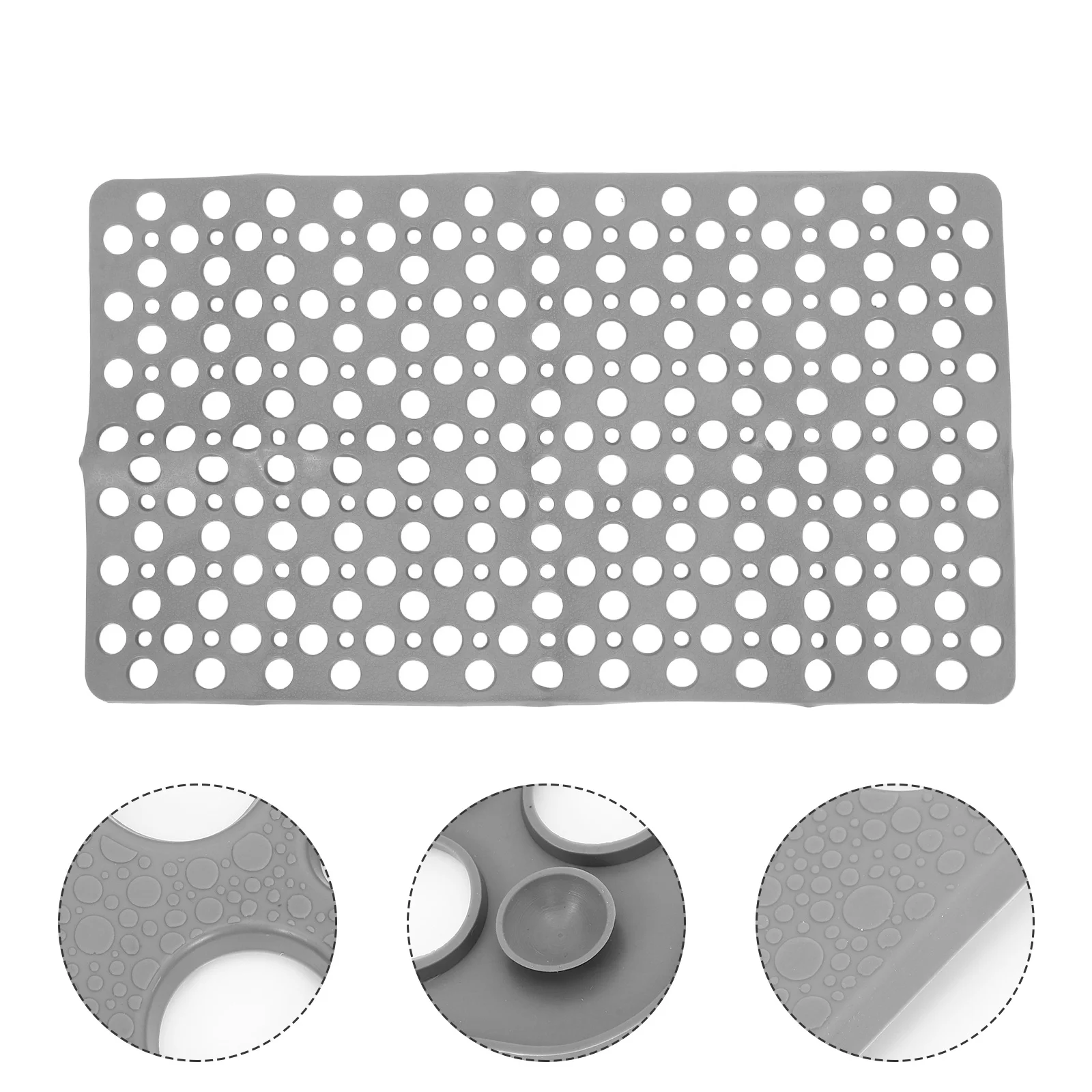 

1Pcs Shower Foot Mat Anti-Slip Suction Cup Design Hollow Out Bathroom Floor Mat for Bath Tub Home Hotel Use Grey 73x43cm