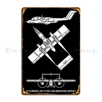 Ov 10 Bronco American Plane Cutout Silhouette Metal Signs Customized Decoration Rusty Wall Mural Classic Tin Sign Poster