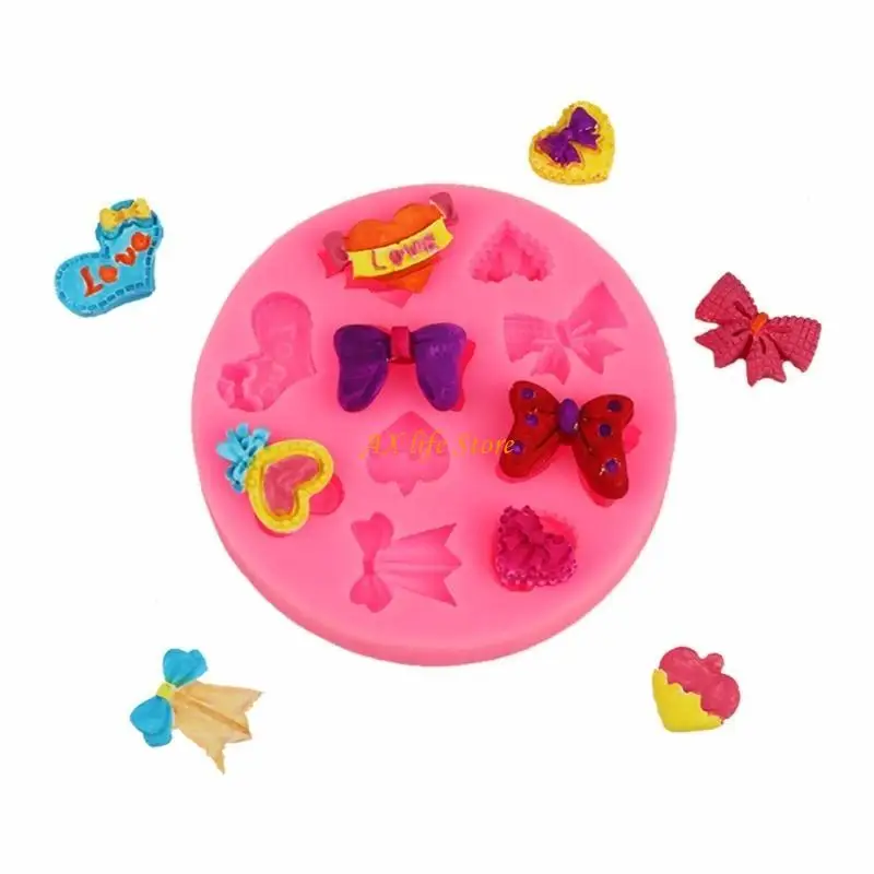

J2HA Cartoon Bowknot Green Bean Cake Mold Ice Cream Mold Chocolate Dessert Decor