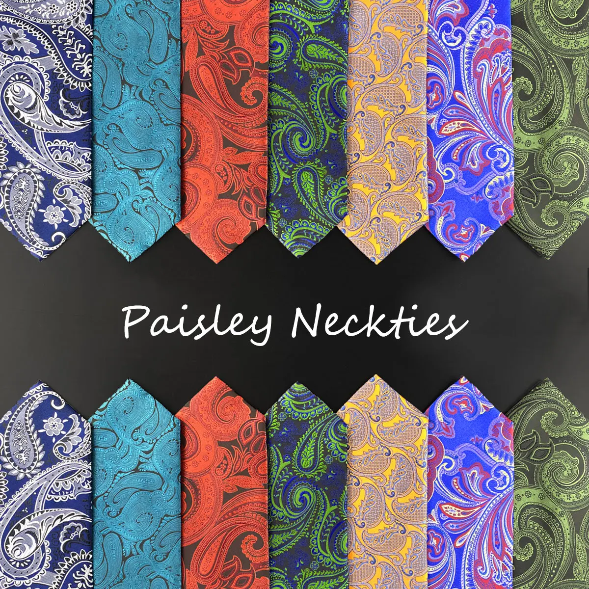 Paisley Colorful Mens Neckties Gray Green Blue Fashion Wedding Acceossories Classic Silk Dress