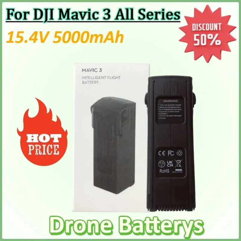 

15.4V 5000mAh for DJI Mavic 3 Pro/Classic/Cine/pro Cine Drone Flight Time 46 Minutes Intelligent Flight Battery Accessories