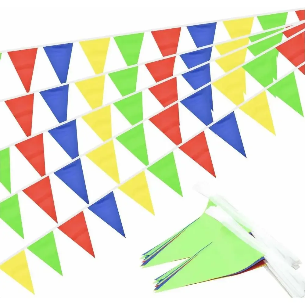 

60ft 64pc Multicolored Pennant Banner Set for Celebrations, Outdoors, and Special Events