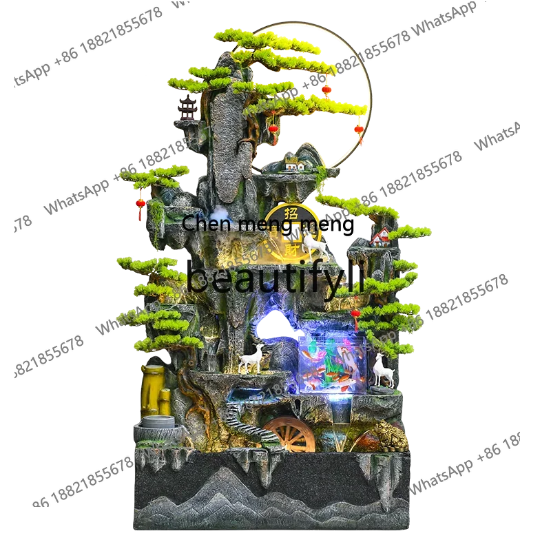 Flowing water fountain circulating water landscape landing living room entrance Feng Shui wheel Bafanglai ornament