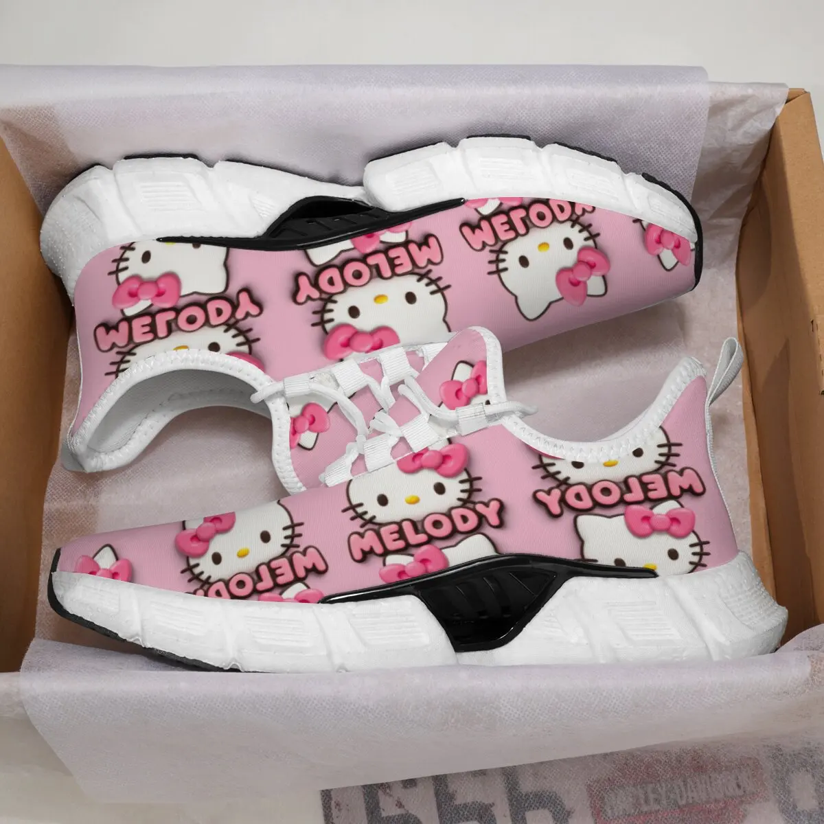 

Мужские кроссовки Disney Hello Kitty, модная дышащая уличная мужская спортивная обувь, кроссовки, женская удобная спортивная обувь