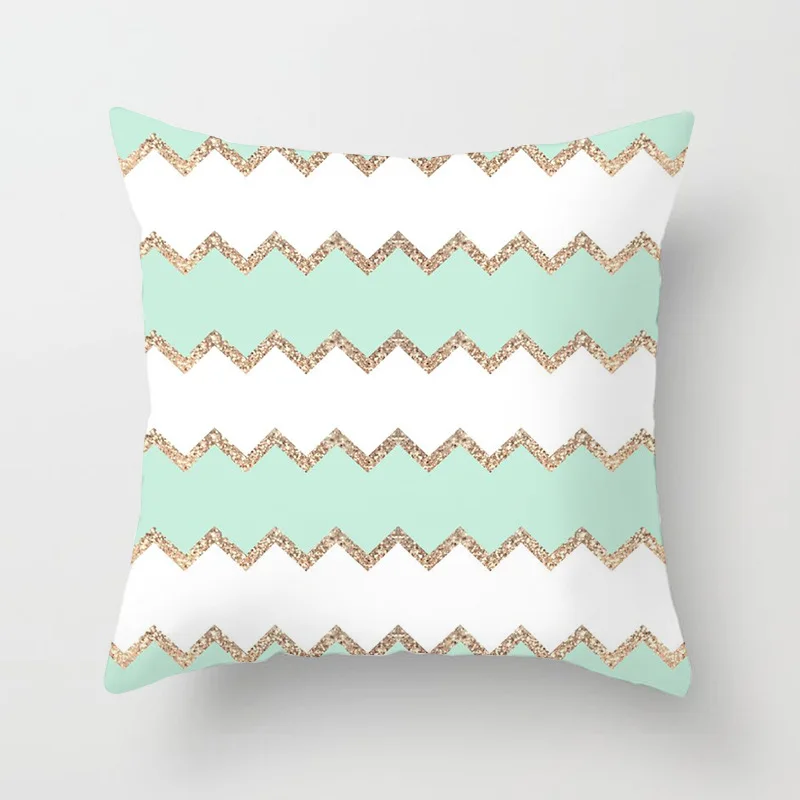 45x45cm Light Blue Green Mint Cushion Cover Modern Geometric Print Boho Decorative Pillow  Sofa Throw