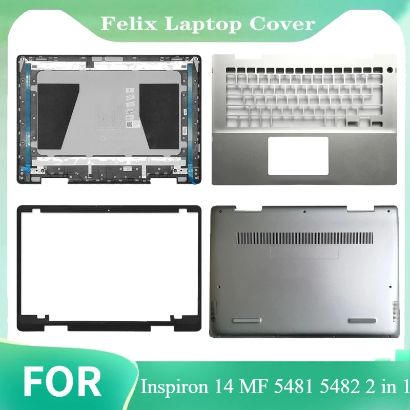 New For Inspiron 14 MF 5481 5482 2 in 1 LCD Back Cover Bezel Palmrest Bottom Case Laptop Housing Cover 01K3JR 041KVJ 0637YH