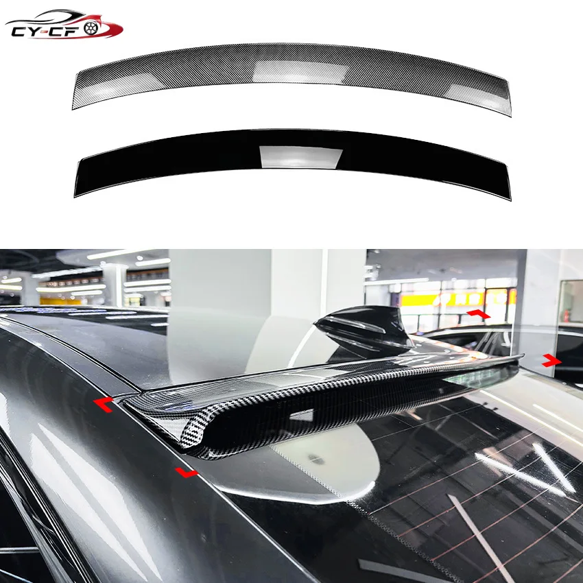 For BMW 4 Series F32 2014-2020 Carbon Fiber look/Glossly black Car Rear Tail Trunk Spoiler Roof Wing Exterior Body Kit