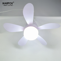 MARPOU LED Fan Bulb Remote Control Ceiling Fan 30W Mute Strong Wind Dimming E27/E26/B22 AC85-265V Home Decoration Living Room