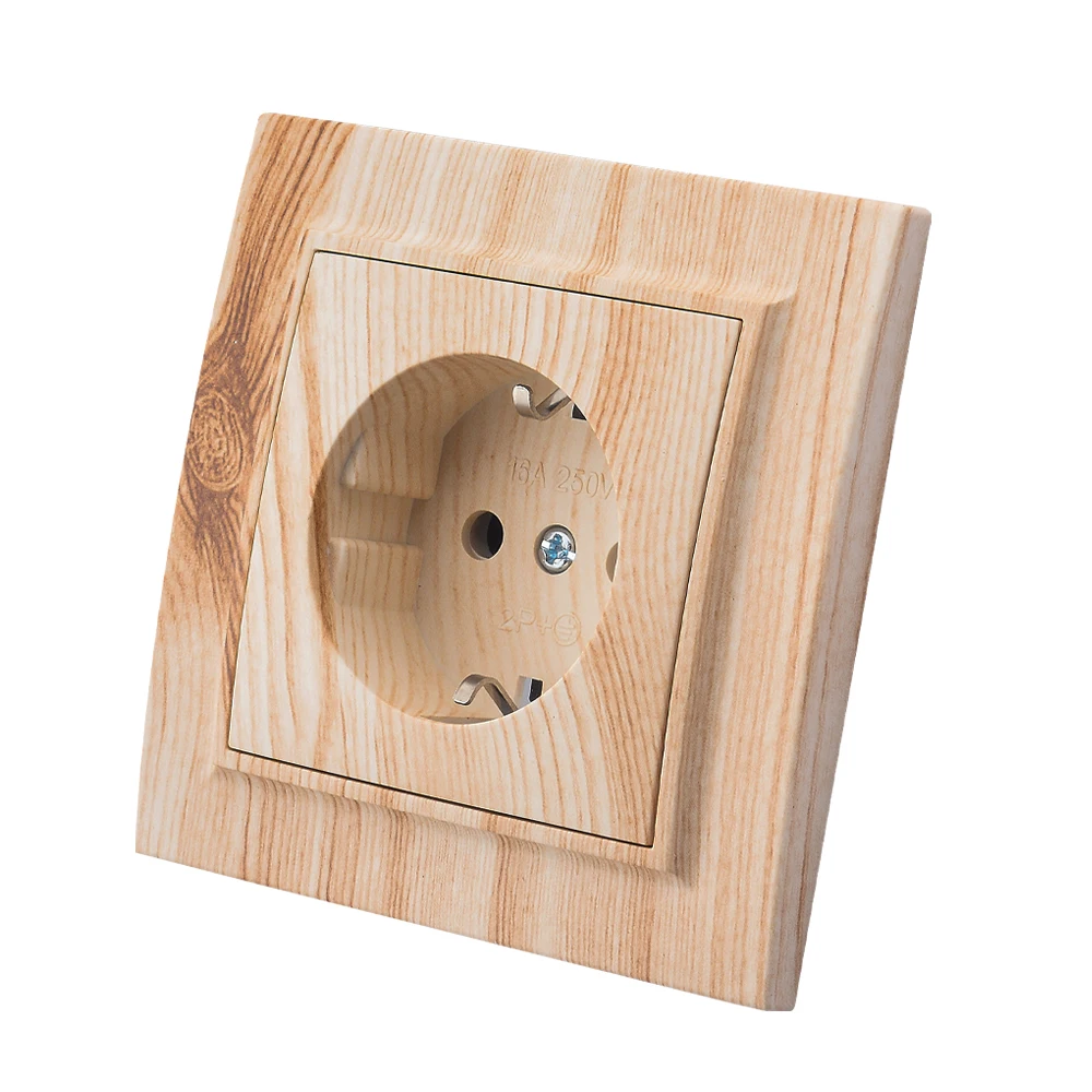 

WESA деревянная краска-распылитель коричневая электрическая розетка ЕС электрическая розетка Outlett с заземлением настенная розетка огнестойкая пластиковая розетка