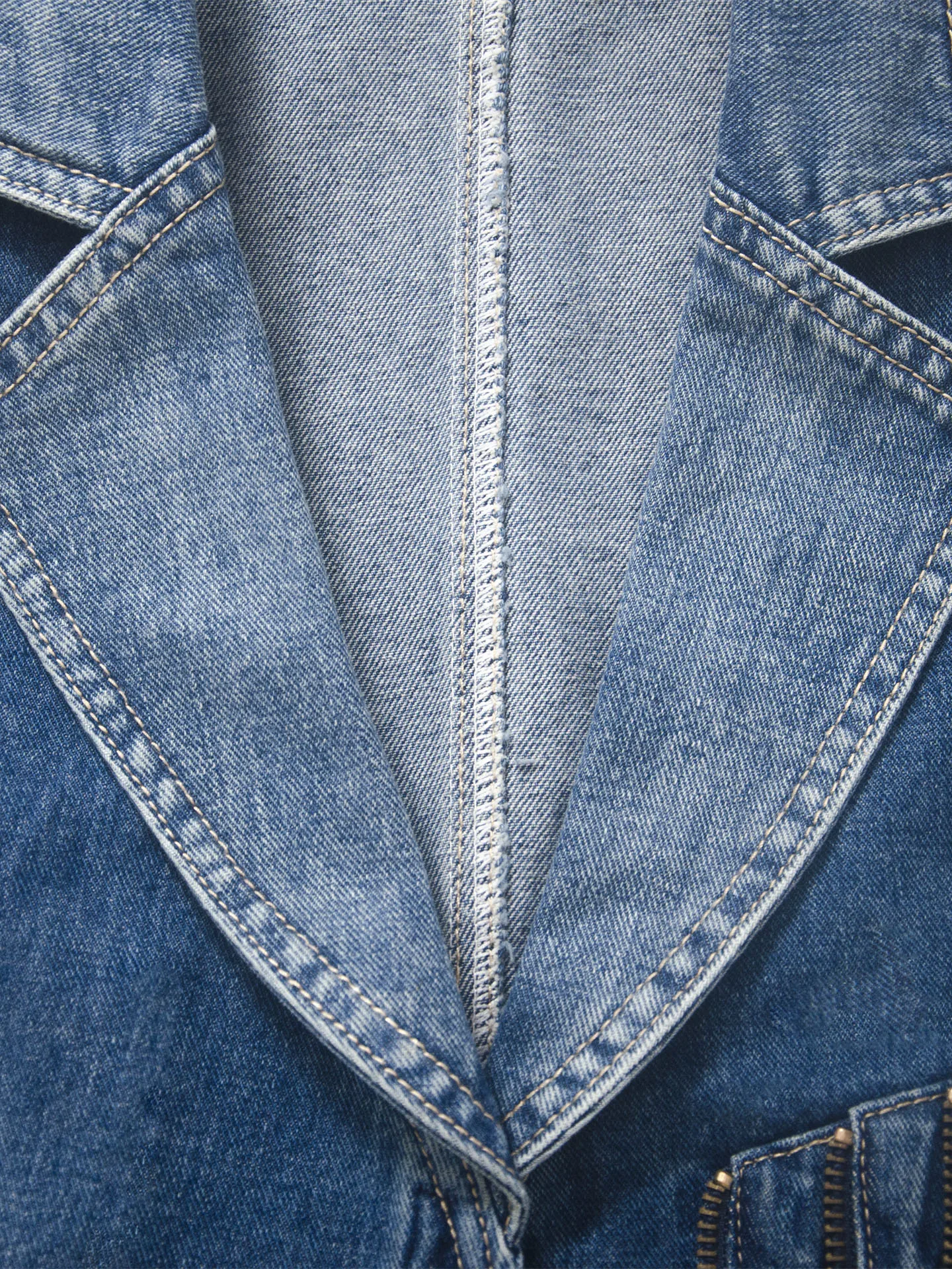 2025 Gilet di jeans da donna nuovo ort Zipper Svel Vintage Blue Faionable Small Size Jaet oulder Pad Busin Suit