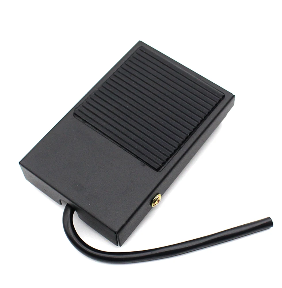 

1pcs TFS-1 Metal Non-slip Momentary Electric Power Foot Pedal Switch 220V AC 10A Waterproof SPDT Black On Off 1NO1NC Footswitch