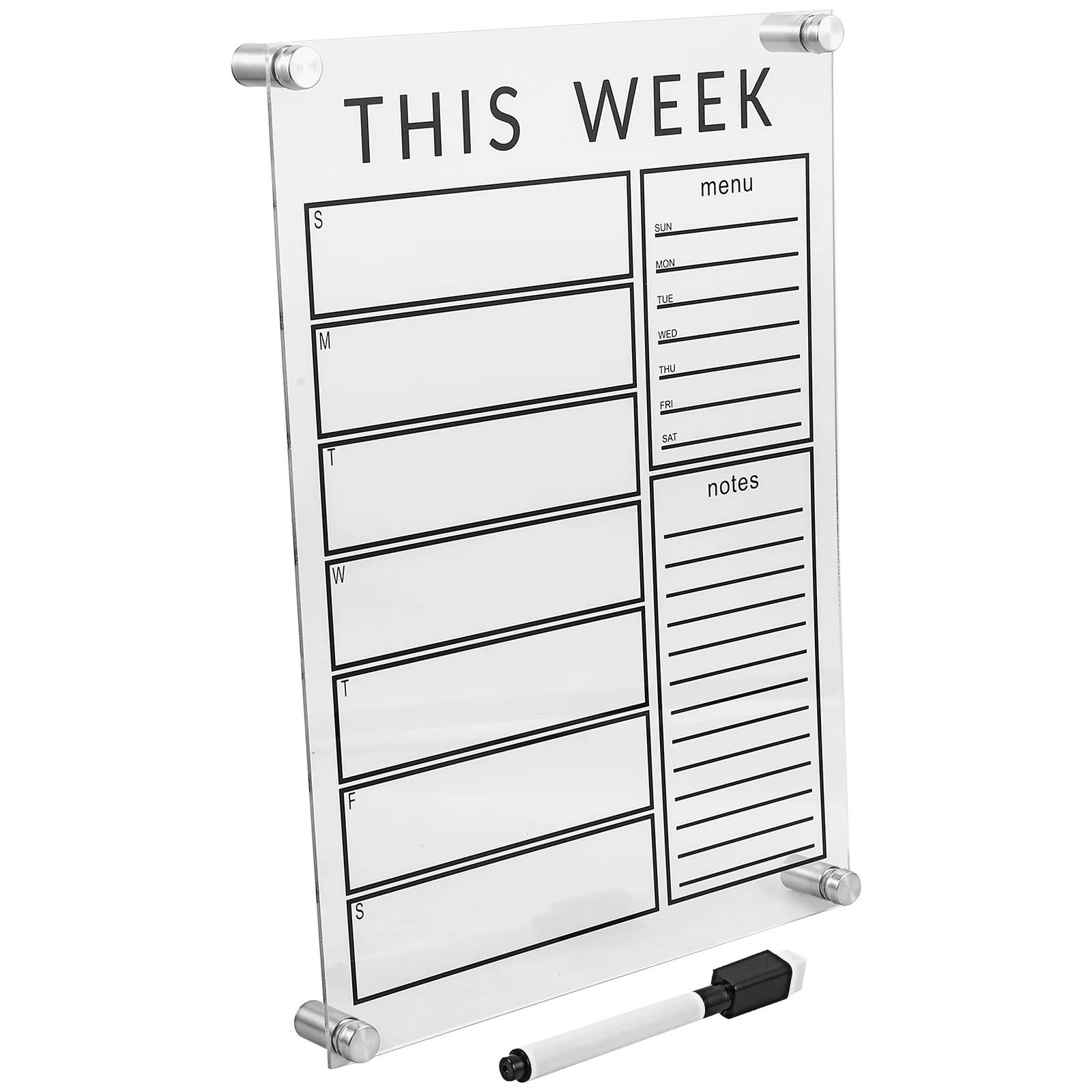 

Note Board Dry Erase Schedule Goals Message Whiteboard Weekly Planner Refrigerator Clear Erasable