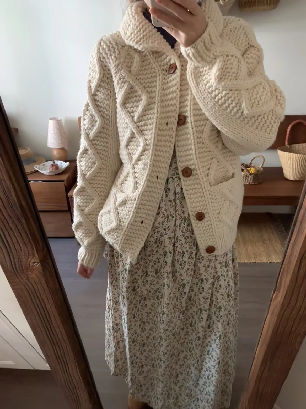 Thiened Heavyweight Knitwear Jaet Women's  Collar Outerwear Casual Comfortable Long Sve Warm Winter Faion