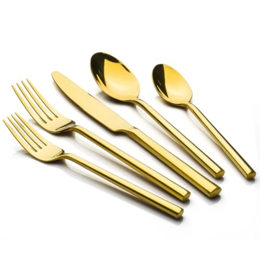 

Набор столовых приборов Potter Gold из 20 предметов, кованый, с сервировочным набором для 4 персон, из нержавеющей стали, современный дизайн
