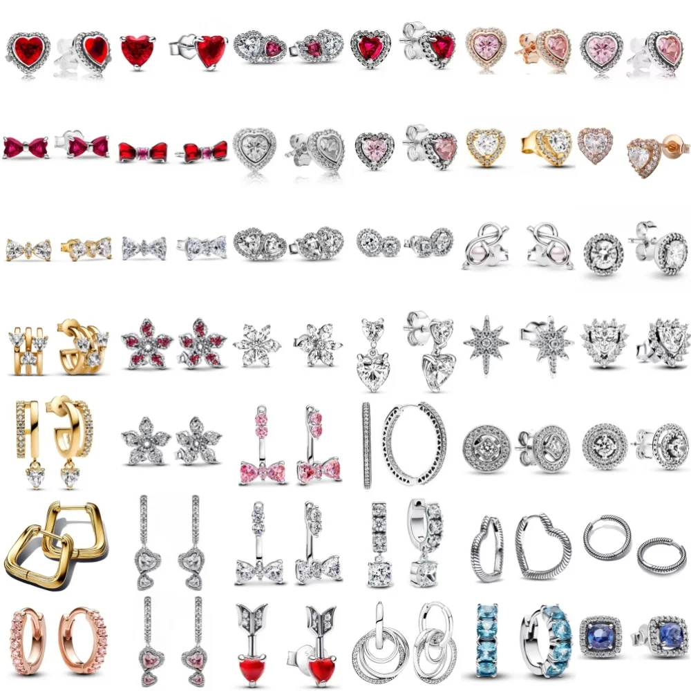 حار بيع الأبيض الأحمر الوردي القلب حجر القوس وأقراط مناسبة للمهرجانات النسائية الأوروبية هدايا مجوهرات رائعة ساحرة