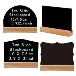 2pcs Wooden Double-sided Small Blackboard for Home Decoration Hotel Bar Counter Writing and Message Board Crafts