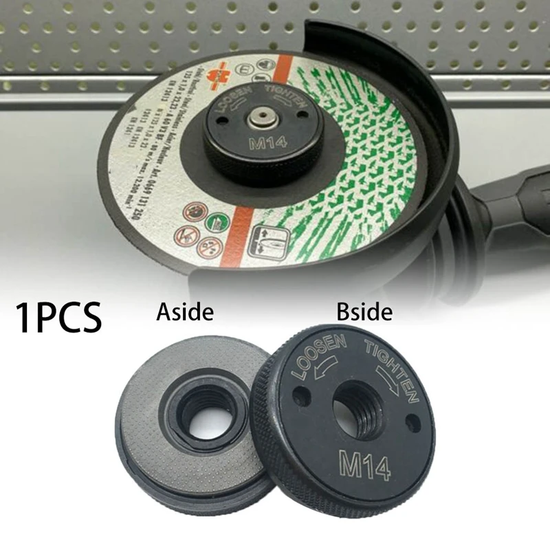 TOP 1Pcs Quick Clamping Nut M14 Angle Grinder Clamping Nut 125 150 180 230 Flange Nut Tool Power Replacement for Makita.