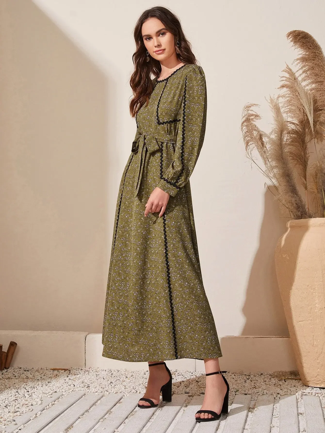 

Eid Mubarak Djellaba Floral Print Abayas for Women Elegant Muslim Dress Dubai Turkey Kaftan Ramadan Islam Jalabiya Marocain Robe