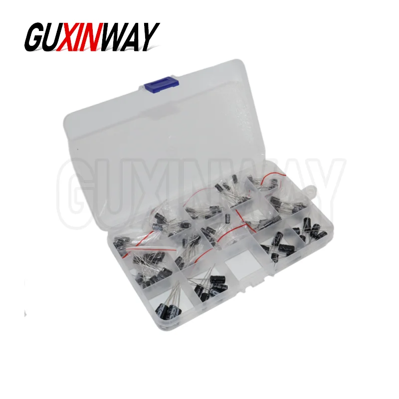 Condensatore elettrolitico da 120 pezzi 16V 25V 50V Kit condensatore elettrolitico in alluminio 12 valori 1uF-470uF DIP Condensatori elettroliti