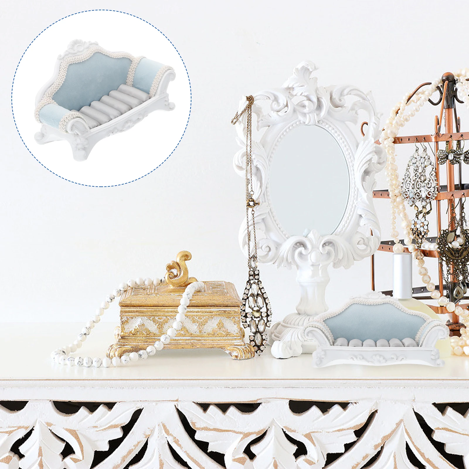 

Sofa-Shaped Jewelry Display Stand Durable Lightweight Ring Earring Organizer Rack Jewelry Holder Home Decoration