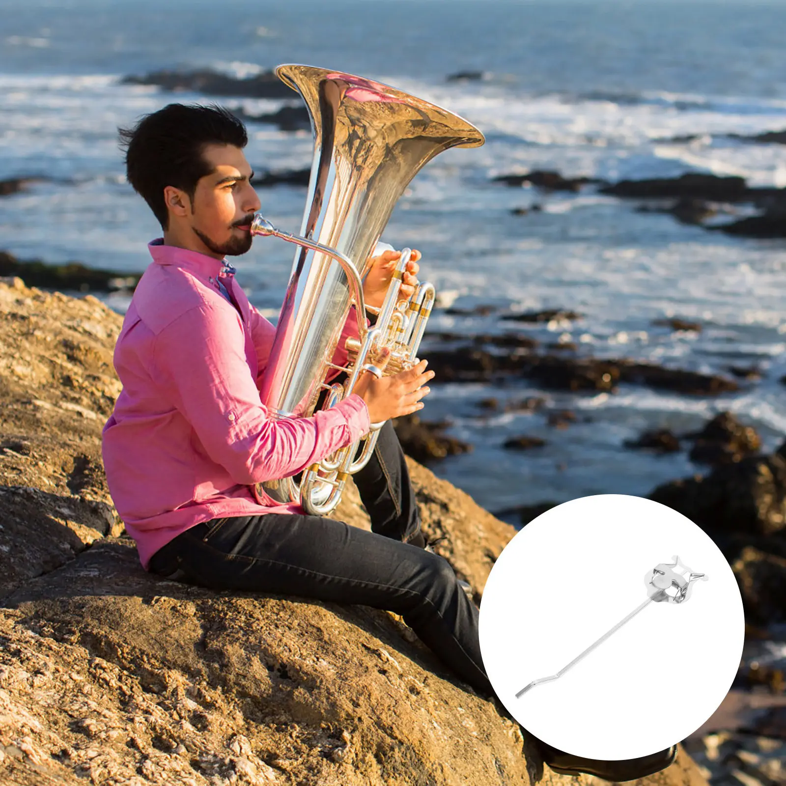 Clip para Partituras de Tuba Portátil, Construcción de Hierro, No Deformable, Pinza Resistente para Partituras, para Instrumentos de Viento de Banda de Marcha