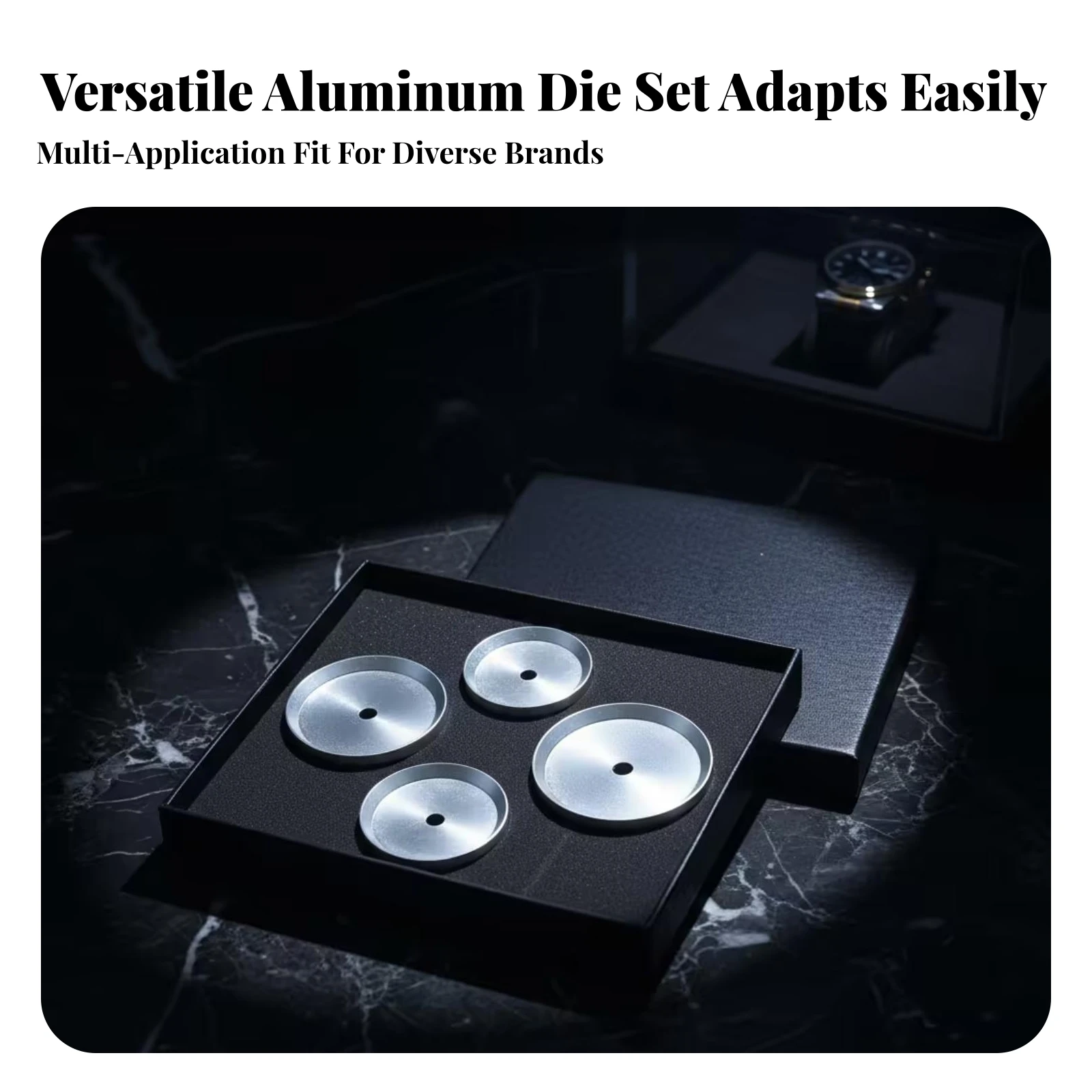 4 Pieces Watch Back Press Dies Scratch Protection Aluminum Press Dies Round Die Set Precision Pressure Silver