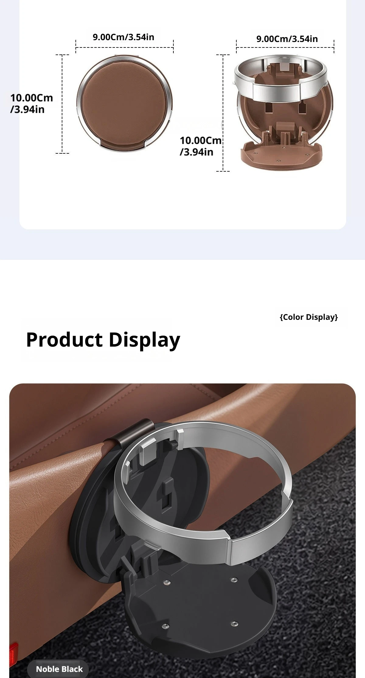 SEAMETAL Auto-Getränkehalter, klappbar, ABS-Design, elastischer Rückenclip, doppelter Verwendungszweck, Türseitenklemme, Handyhalterung, Innenraum-Aufbewahrungszubehör – Detail 10