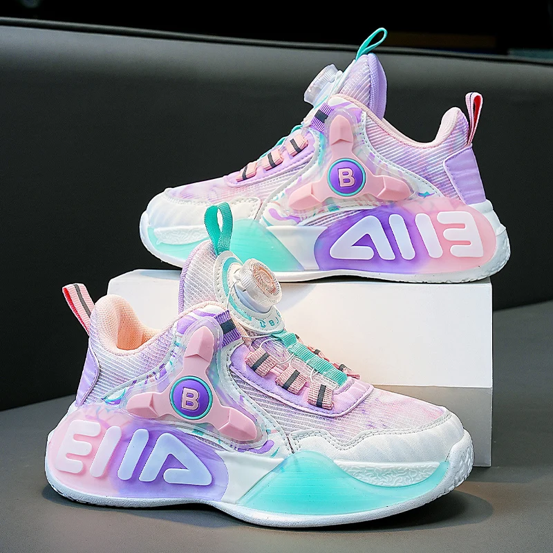 

Kids Basketball Shoes Running Sneakers Air Style Trainer Lighted Non-slip Children Sports Shoes Girls Basketball Sneakers