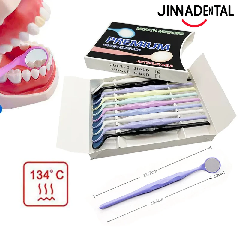 

10pcs/Box Dentistry Double Sided Mouth Mirrors With Handle Dental Autoclavable Surface Exam Reflector Oral Tooth Whitening Tool