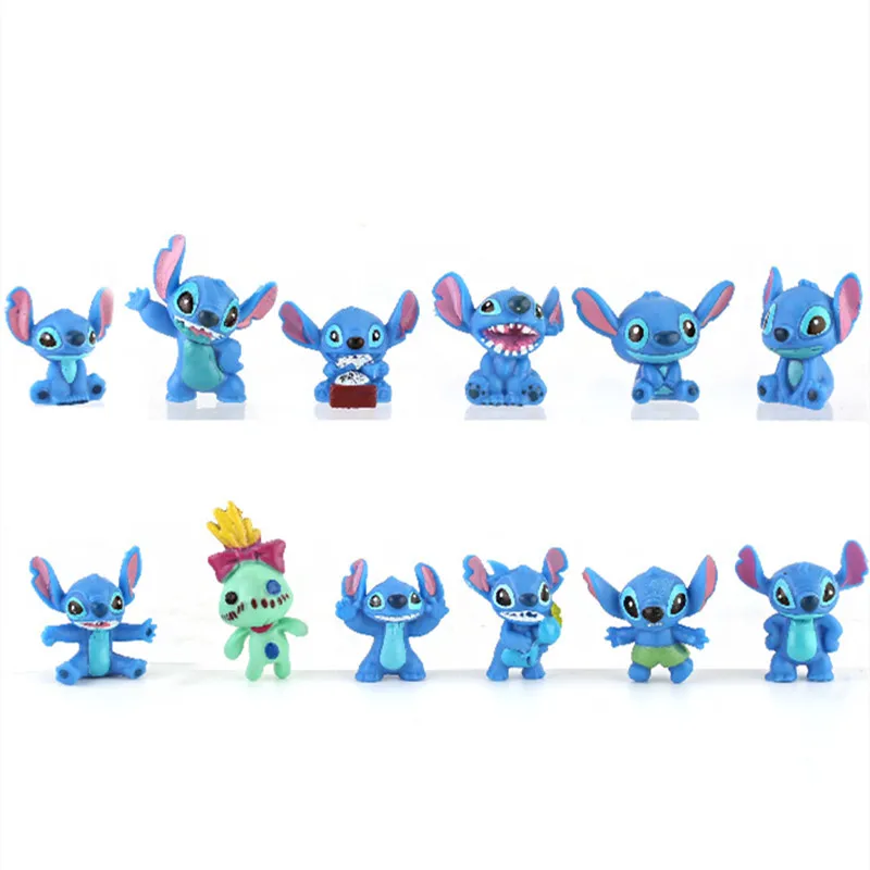 12Pcs MINI Stitch Anime Figurine Dolls 3CM Cartoon Lilo and Stitch Action Figures Collectible Decoration Model Toys Kids Gift