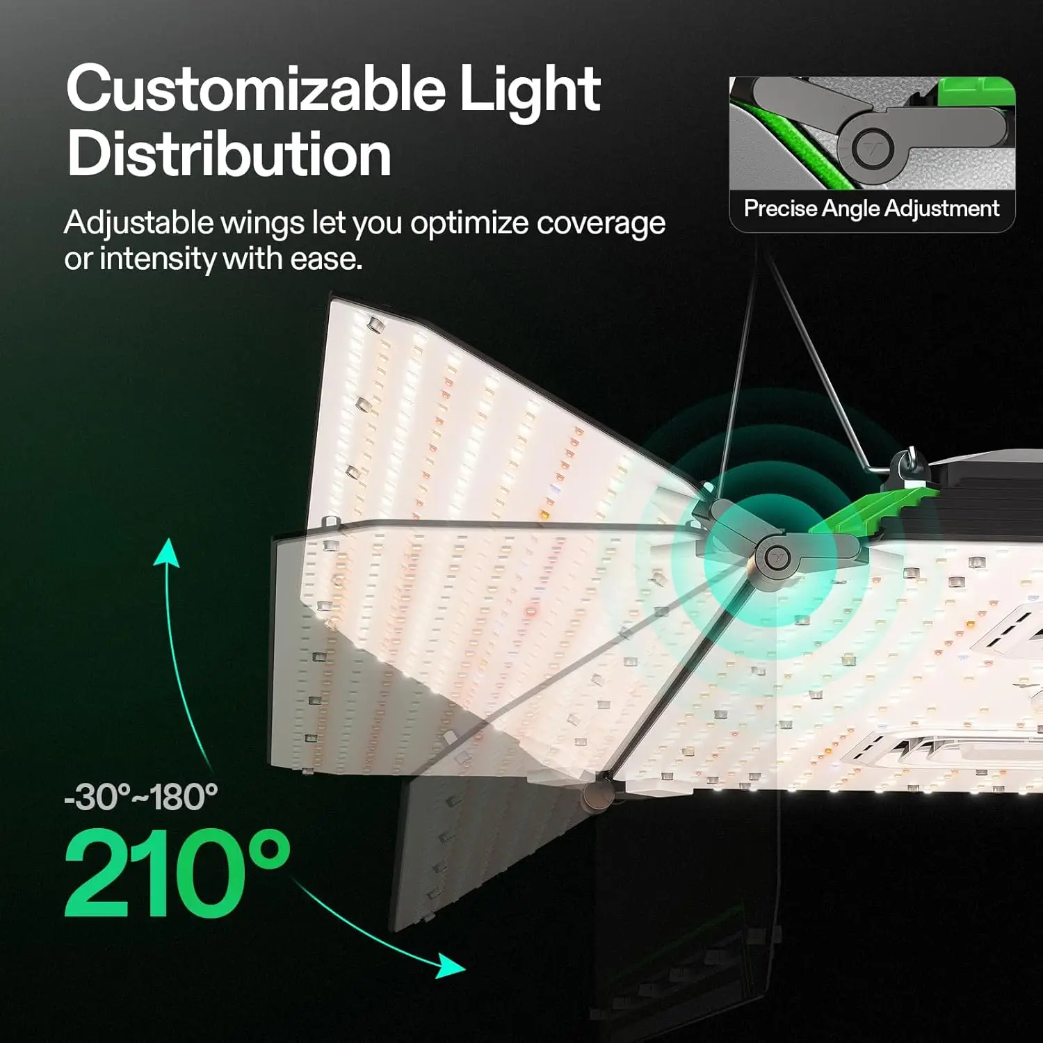 VIVOSUN AeroLight Wing AW400 & Growhub コントローラー E42A、調整可能なスペクトル、LED グローライト 400W、統合循環ファン付き、Co