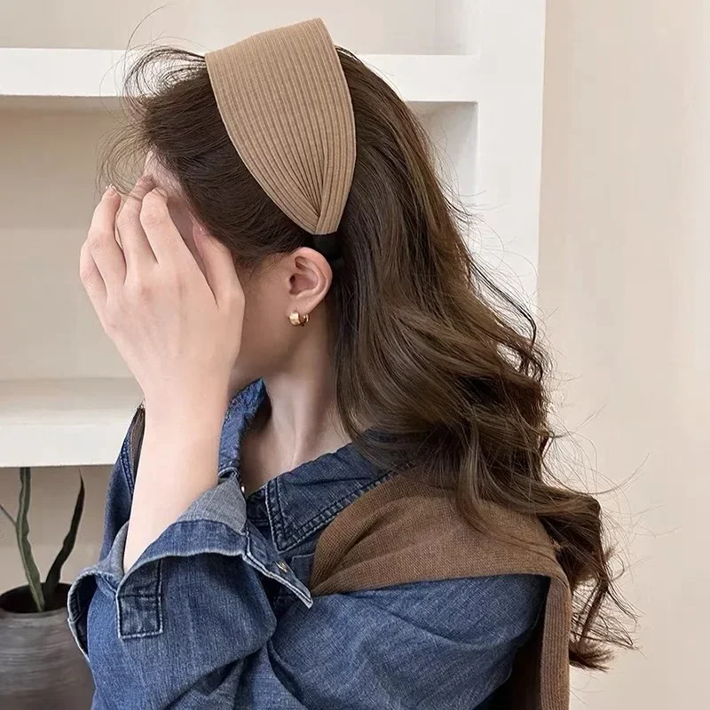 Modisches, extra breites Haarband, Kopfbedeckung, gestrickter Turban-Kopfwickel für Frauen und Mädchen, hübsche und niedliche Haar-Accessoires – Detail 10