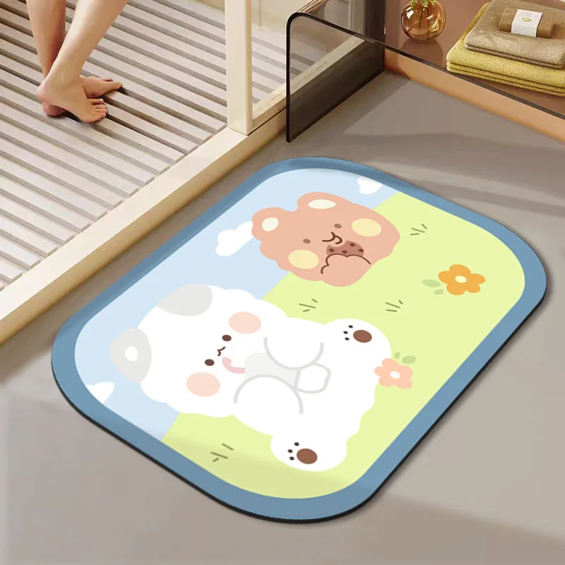 Diatom mud cushion floor mat, quick-drying floor mat at the bathroom door, bathroom absorbent carpet, non-slip toilet door mat