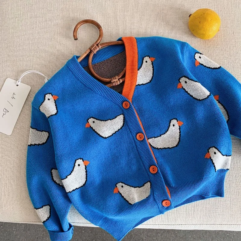 Children's Sweater Autumn Winter Cardigan for Kids Girls Loose Knitted Outerwear Boys Girls Outerwear Toddler Coats Baby Clothes