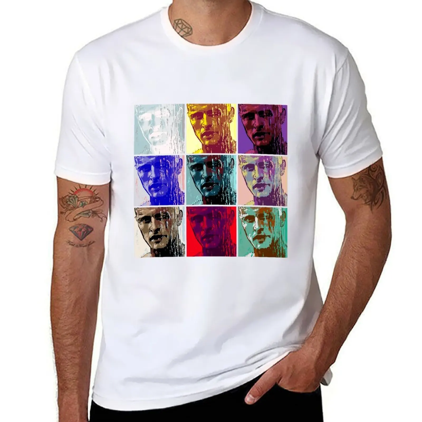 

Bladerunner Roy Rutger Hauer Tribute Warhol Pop Art T-Shirt man t shirt cotton high quality man t shirt cotton T-Shirt